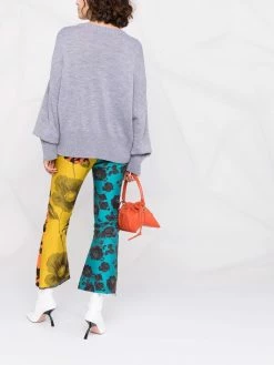 Moschino lurex logo drop-shoulder jumper