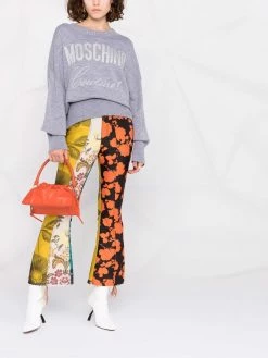 Moschino lurex logo drop-shoulder jumper