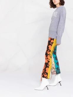 Moschino lurex logo drop-shoulder jumper