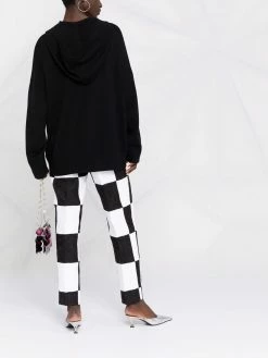 Moschino intarsia logo knitted hoodie