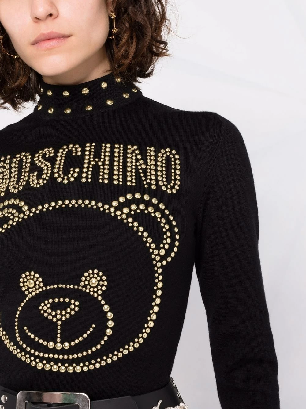 Top 10 ๐งจ Moschino Teddy Studs mock neck top ๐ 5 Moschino Teddy Studs mock-neck top