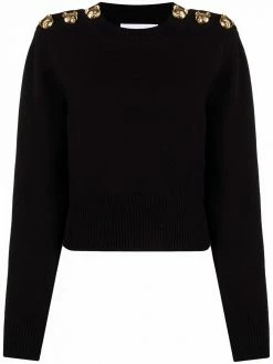 Moschino Teddy-button cashmere jumper