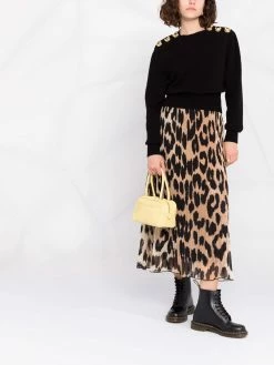 Moschino Teddy-button cashmere jumper