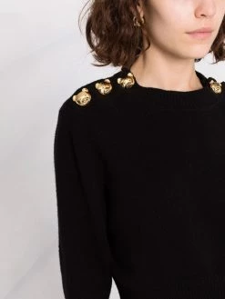 Moschino Teddy-button cashmere jumper