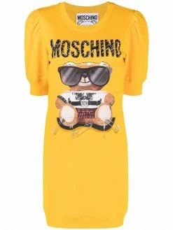 Moschino Teddy Bear puff-sleeve dress