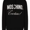 Moschino crystal-embellished logo-print drawstring hoodie