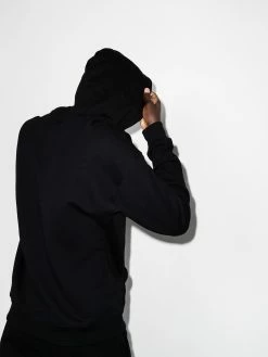 Moschino crystal-embellished logo-print drawstring hoodie