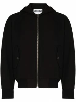 Moschino hooded zip-up bomber jacket