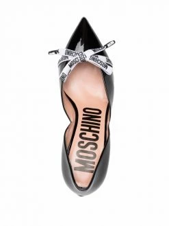 Moschino logo-lace bow 37mm pumps