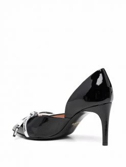 Moschino logo-lace bow 37mm pumps