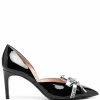 Moschino logo-lace bow 37mm pumps
