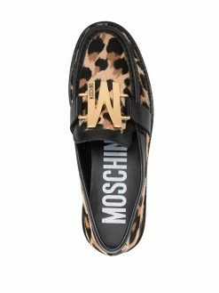 Best Sale ๐ Moschino M leopard print logo loafers ๐ 9 Moschino M leopard print logo loafers