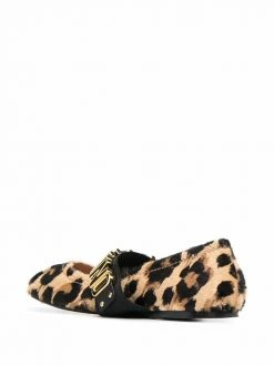 Moschino logo-plaque ballerina shoes