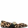 Moschino logo-plaque ballerina shoes