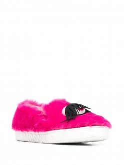 Moschino eye-detail faux-fur sneakers