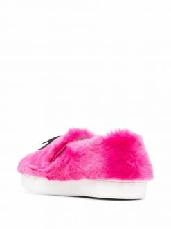 Moschino eye-detail faux-fur sneakers