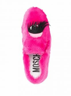 Moschino eye-detail faux-fur sneakers