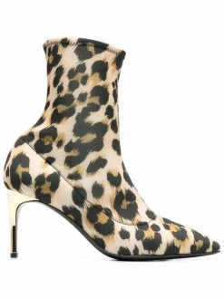 Moschino leopard print sock-style ankle boots