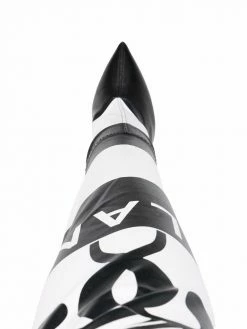 Moschino Double Question mark stripe print boots