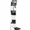 Moschino Double Question mark stripe print boots