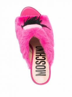 Moschino 105mm faux-fur mules