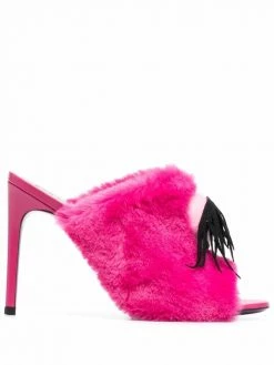 Moschino 105mm faux-fur mules