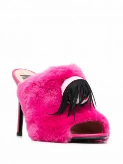 Moschino 105mm faux-fur mules