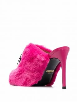 Moschino 105mm faux-fur mules