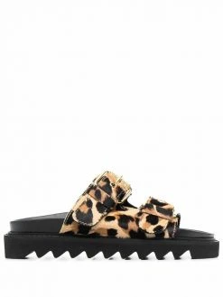Moschino leopard-print flat sandals
