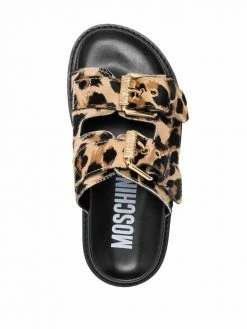 Hot Sale ๐ฅฐ Moschino Leopard print flat ๐ฉด sandals ๐คฉ 9 Moschino leopard-print flat sandals