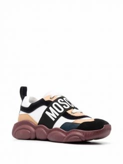 Moschino logo strap panelled Teddy Bear sole sneakers