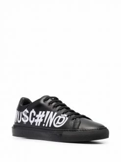 Moschino Symbols logo embroidered lace-up sneakers