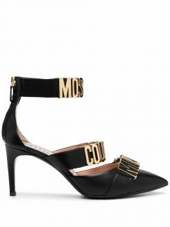 Moschino logo-plaque 80mm pumps