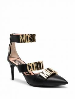 Moschino logo-plaque 80mm pumps