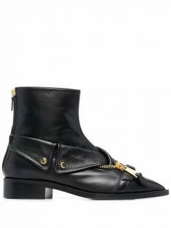 Moschino Moto 35mm leather boots