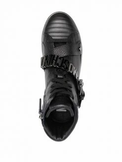 Moschino logo-lettering high-top sneakers