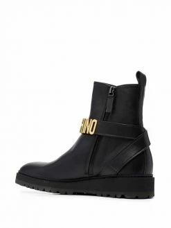 Moschino logo-lettering ankle boots