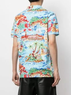 Moschino island-print teddy-bear polo shirt