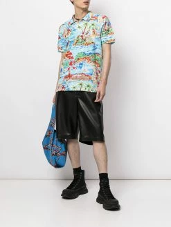 Moschino island-print teddy-bear polo shirt