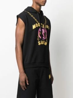 Moschino Double question mark-print sleeveless hoodie