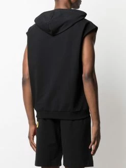 Moschino Double question mark-print sleeveless hoodie