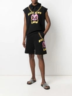 Moschino Double question mark-print sleeveless hoodie