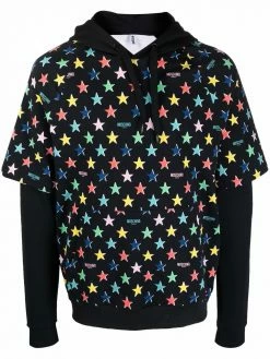 Moschino star-print layered hoodie