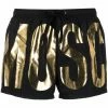 Moschino metallic logo-print swim shorts