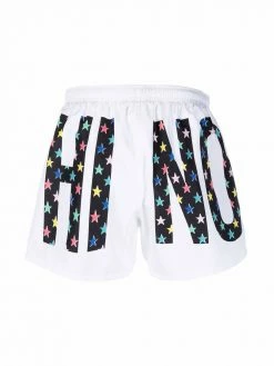 Moschino logo-print swim shorts
