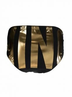 Moschino metallic-logo swim trunks