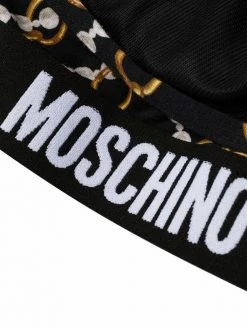 Moschino teddy-chain print bra