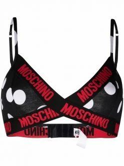 Moschino logo-strap triangle bra