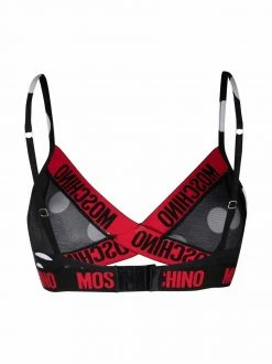 Moschino logo-strap triangle bra