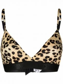 Moschino teddy-leopard print bra